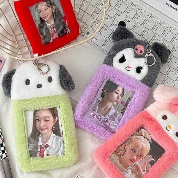 Sanrio Plush Card Holder - Kitty, Kuromi Student Bus Card Case, Idol Photo Card Storage Bag