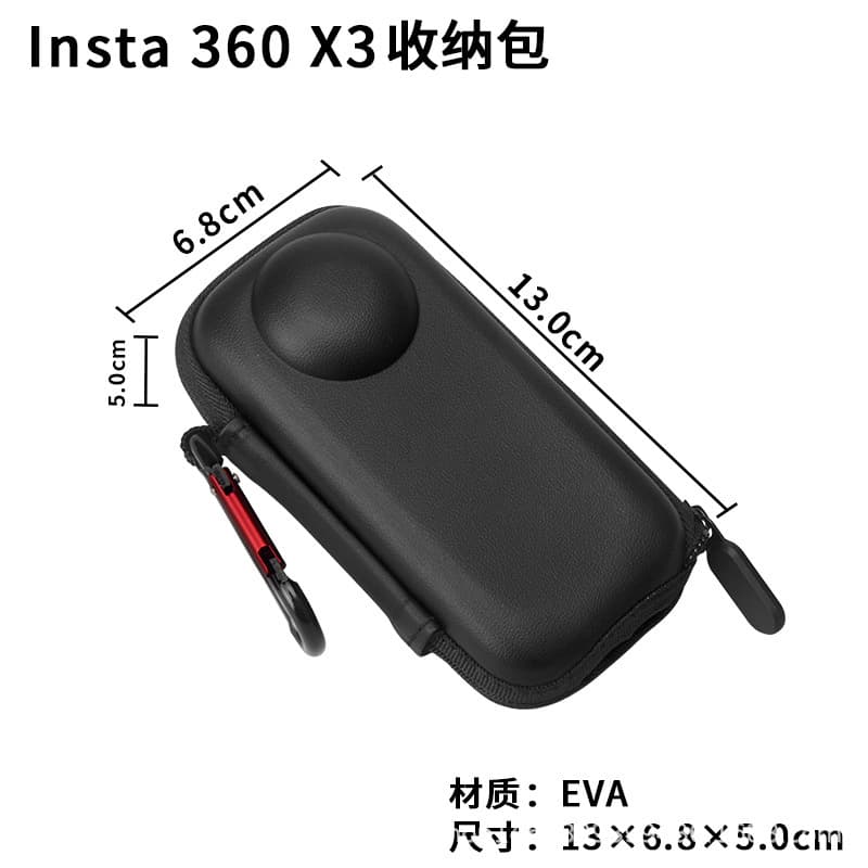 Lightweight Waterproof Shockproof Insta360 One X3 Storage Bag Open Design Protective Body Box Durable EVA Case for Action Cameras