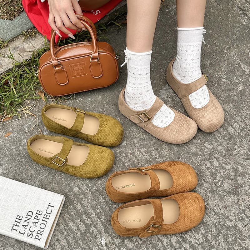 2026 New Retro Forest Birkenstock Shoes Women's Versatile Korean Flat Mary Jane Shoes Soft Leather Small Leather Shoes Women's Single Shoes