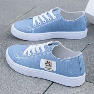 Canvas Women's Shoes, Autumn New Versatile Flat Cloth Shoes, Summer Thin Single Shoes, Fashion Casual Student Board Shoes Factory