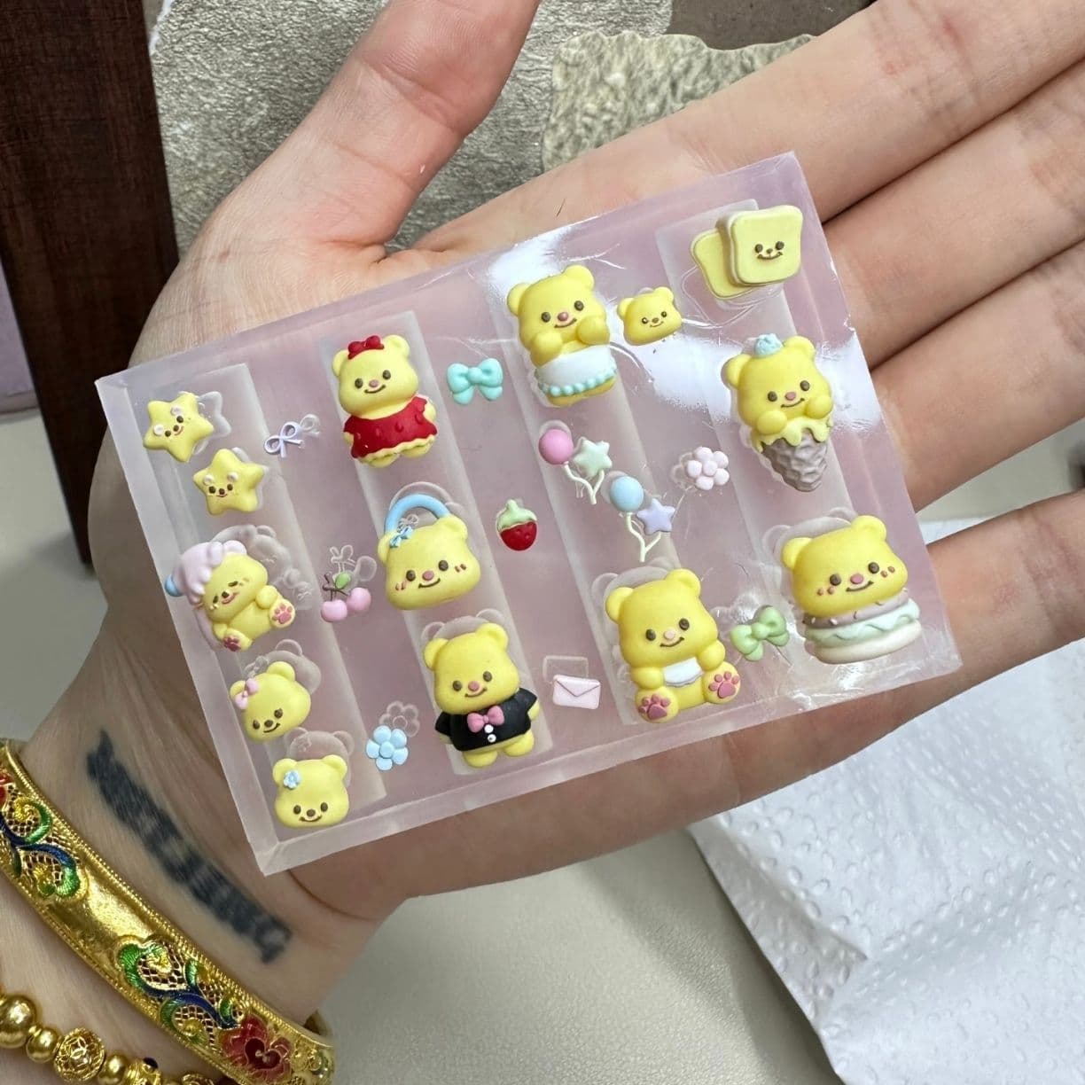 High Transparency Red Dress Suit Butter Bear Silicone Cute Mold Creative DIY Accessory Mold Nail Art