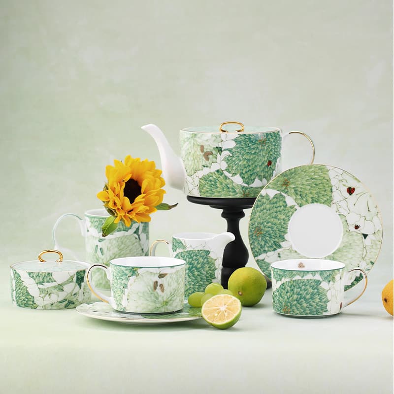 Aowei Tea Set Wedding Birthday Gift Ceramic Teapot Coffee Cup with Saucer Afternoon Tea Bowl Plate Dish Mug