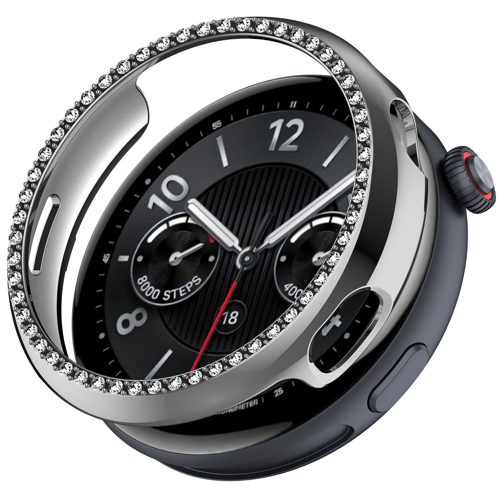 Compatible with vivo Watch 5 Protective Case IQOO GT Single Row Diamond Hollow Watch Case PC Hard Shell Half-Cover