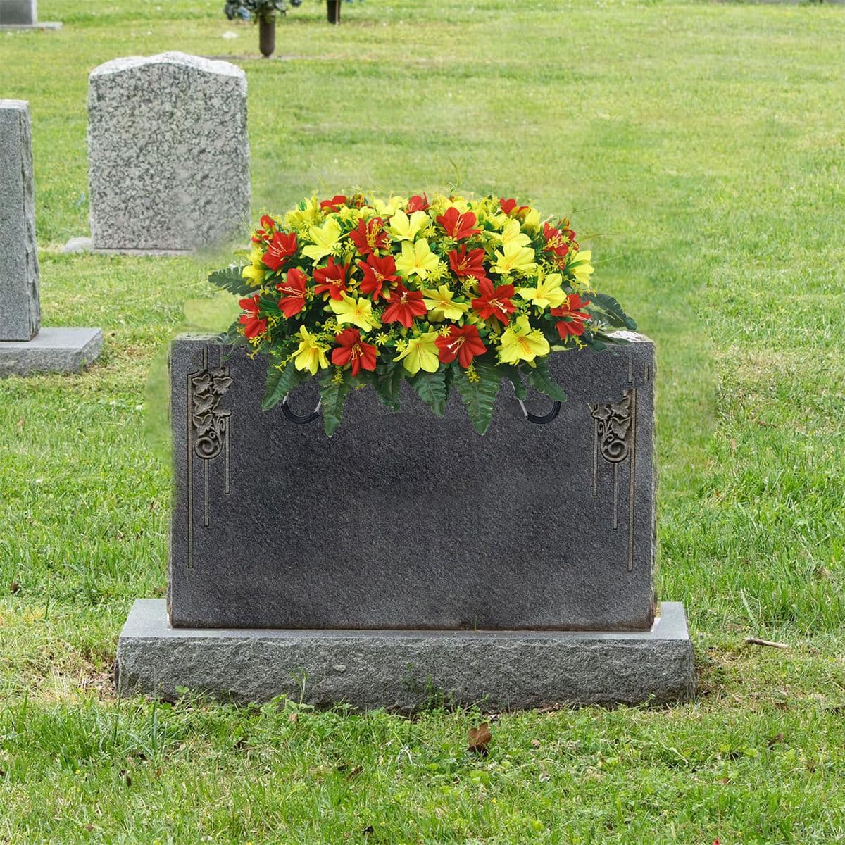 Amazon's best-selling cemetery saddle flower jasmine flower cemetery dragon boat tombstone saddle flower cemetery tombstone decoration flower