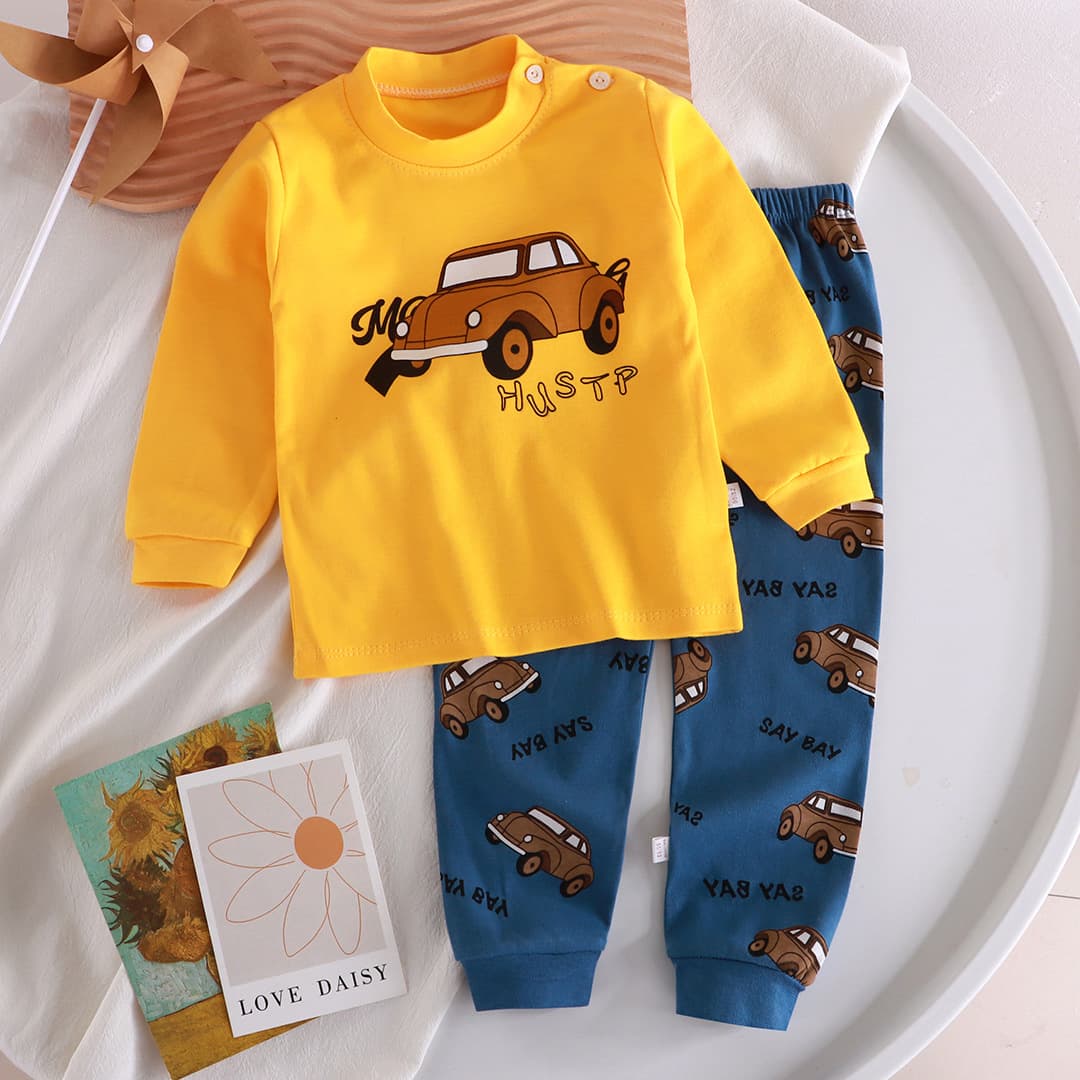 Children's Spring and Autumn Underwear Set Cotton Thermal Top and Bottom for Boys and Girls Baby Pajamas Loungewear Wholesale