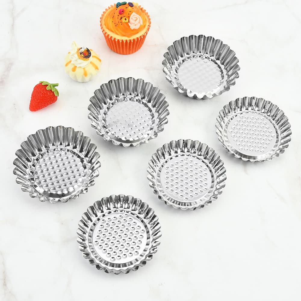 Stainless Steel Cake Cup Jelly Mold Muffin Cup Steamed Baked Cake Egg Tart Mold Kitchen Baking Tool Wholesale