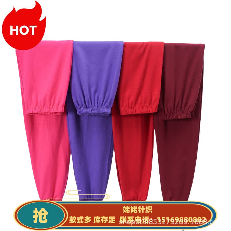 Middle-aged and elderly women's high-waisted long johns for mothers, high-elastic leggings, large size plus velvet for women, warm and thickened, elastic autumn and winter