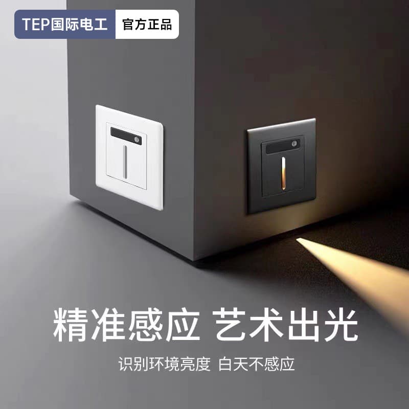 TEP 86-Type Embedded LED Night Light, Passage Stair Step Light, Home Use Infrared Human Sensor Baseboard Light