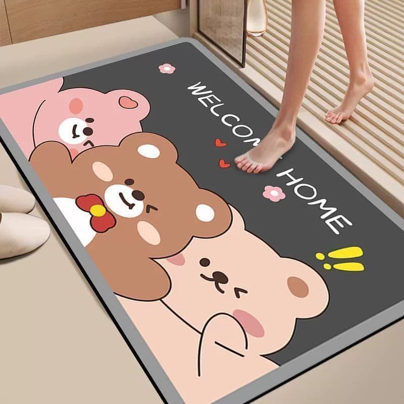 Bathroom entrance mat, absorbent quick-dry foot mat for home use, indoor door carpet