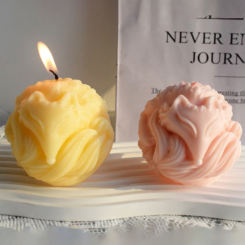 Nine-tailed fox silicone mold diy aromatherapy candle plaster ornaments handmade nine-tailed fox ball diffuser stone mold