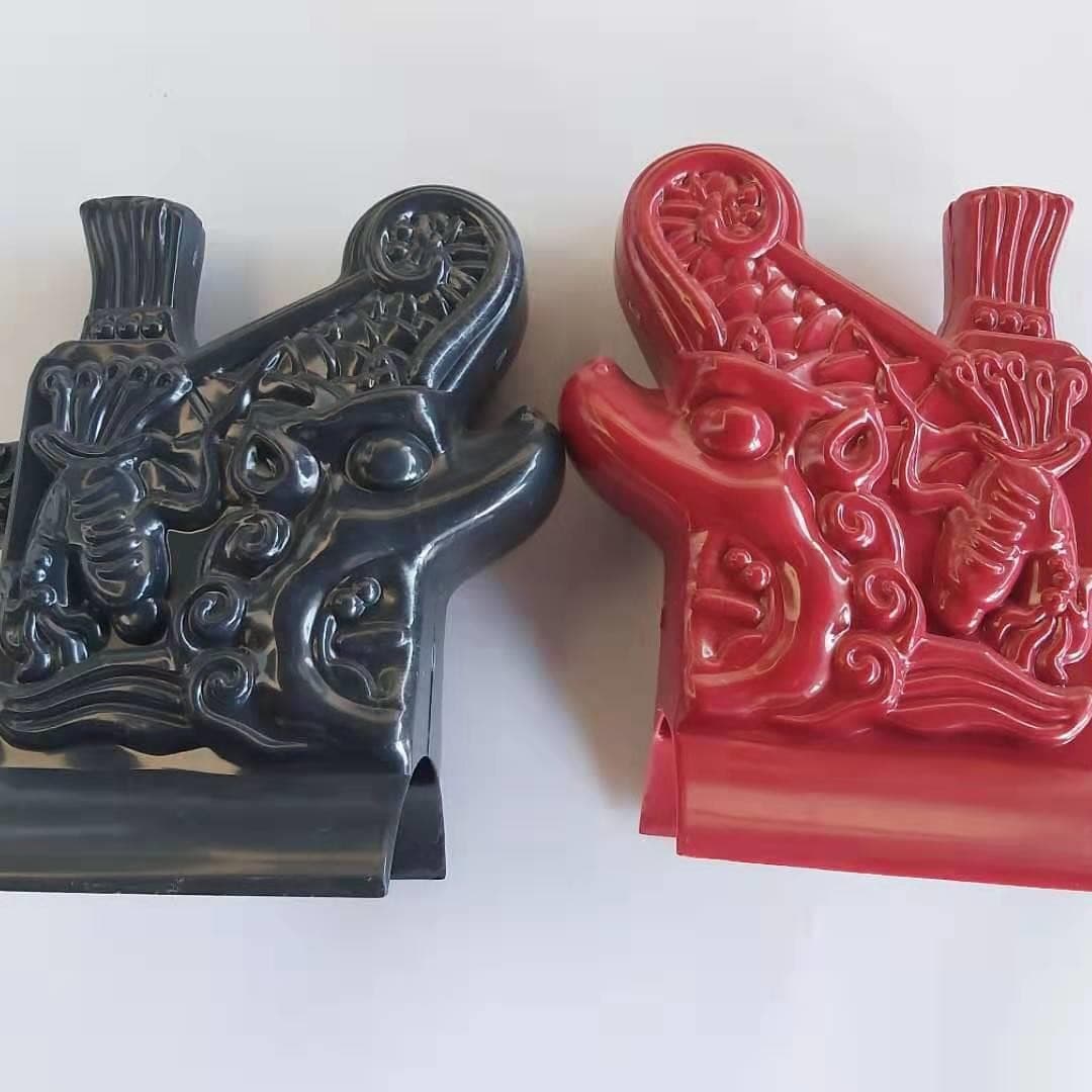Synthetic Resin Antique Tile Ridge Ornament Roof Decoration Accessory Door Head Old-Style ASA Plastic Tile Dragon Ridge Ornament