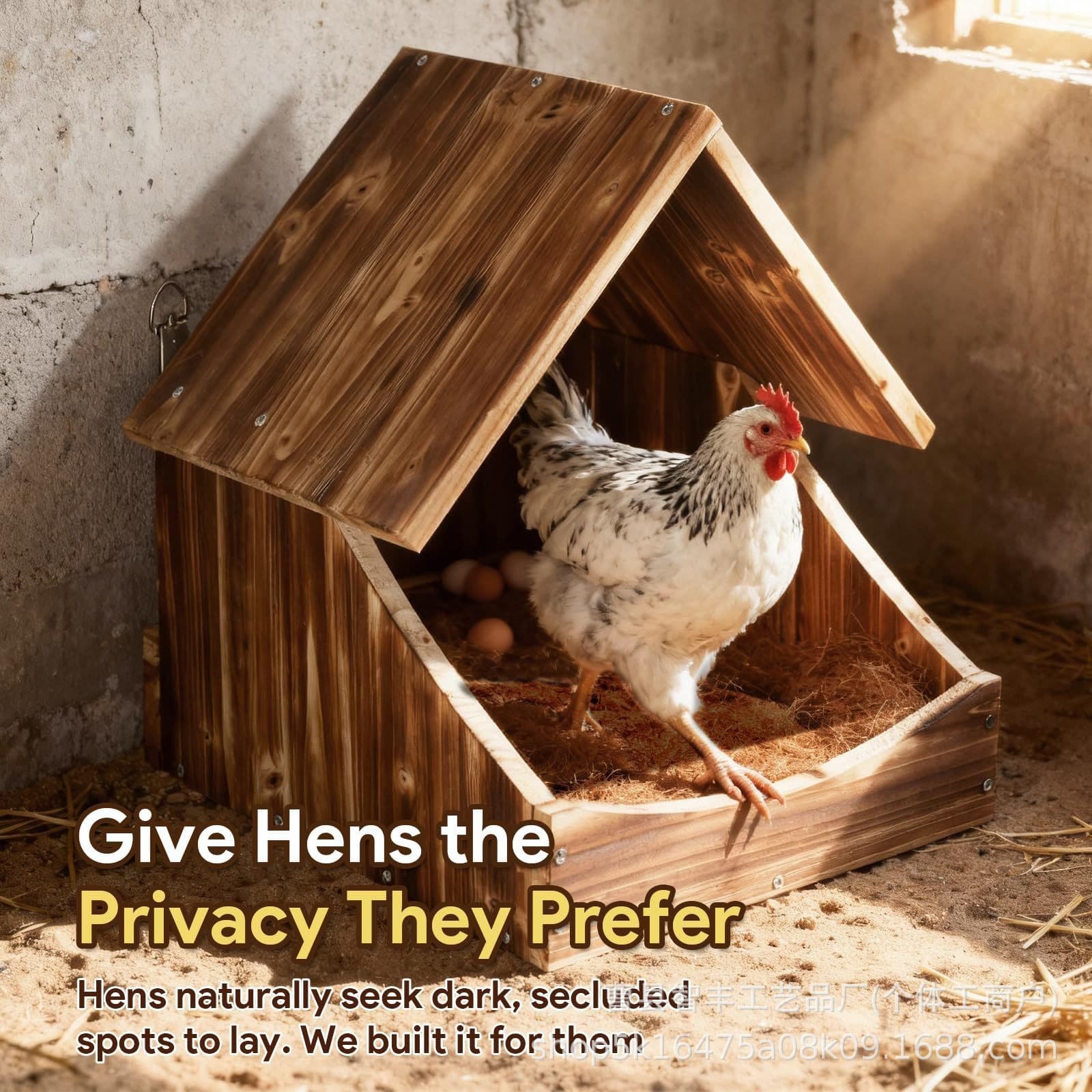 Wooden Chicken Nest Hanging Chicken Coop Poultry Hen Egg-Laying Nest Solid Wood Farm Chicken Nest Habitat Bird Nest Feeder