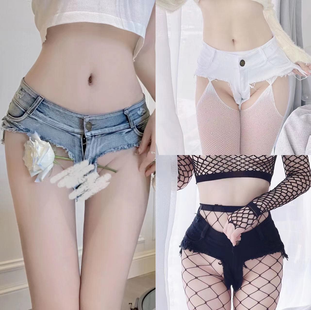 New Sexy Lingerie Denim Shorts for Women Summer Plus Size Easy-Off Outdoor Exposure Convenient for Boyfriend Wholesale