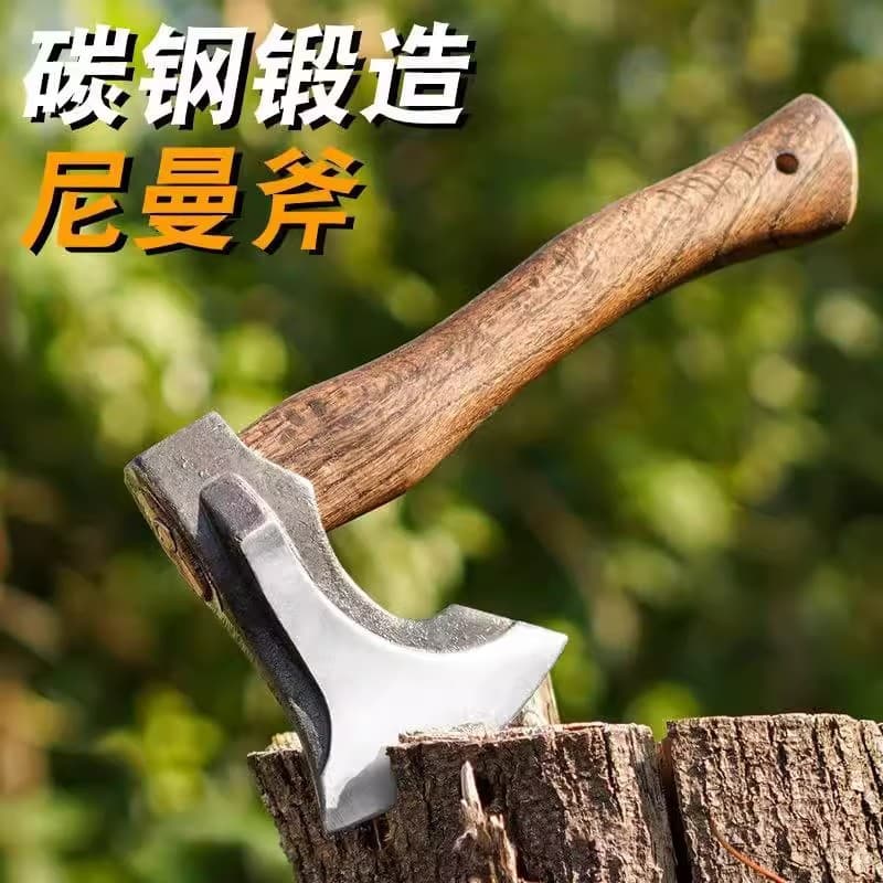 Outdoor Long Handle Axe Hand Axe Chop Wood Bone Splitting Forged Woodworking Axe Mountain Opening NiMan Handmade Forging Axe