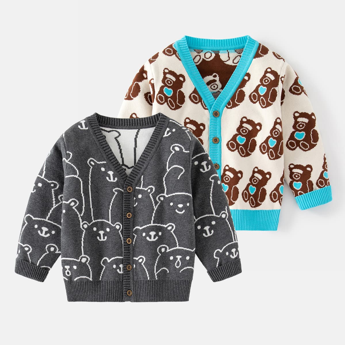 Children's Cardigan Baby Spring Sweater Korean Style Kids Clothing Wholesale Boy Single Row Button Versatile Knitwear Kids Clothing Wholesale