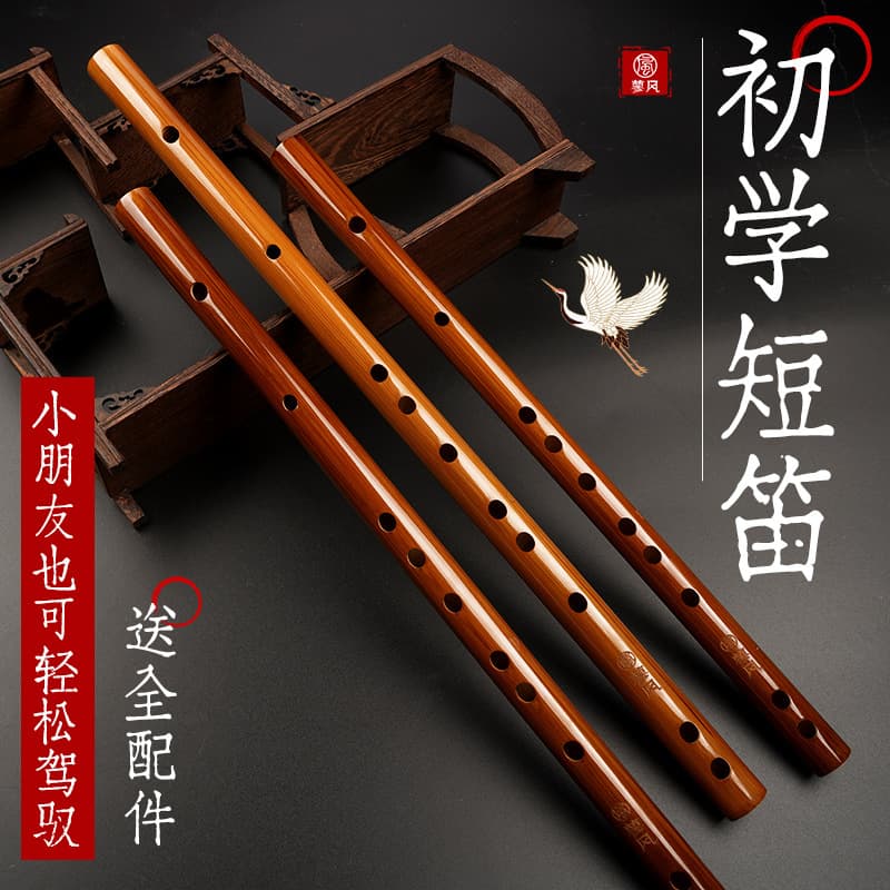 Bamboo flute children's mini plain flute G key f beginner entry flute instrument e primary school student piccolo d adult transverse flute c