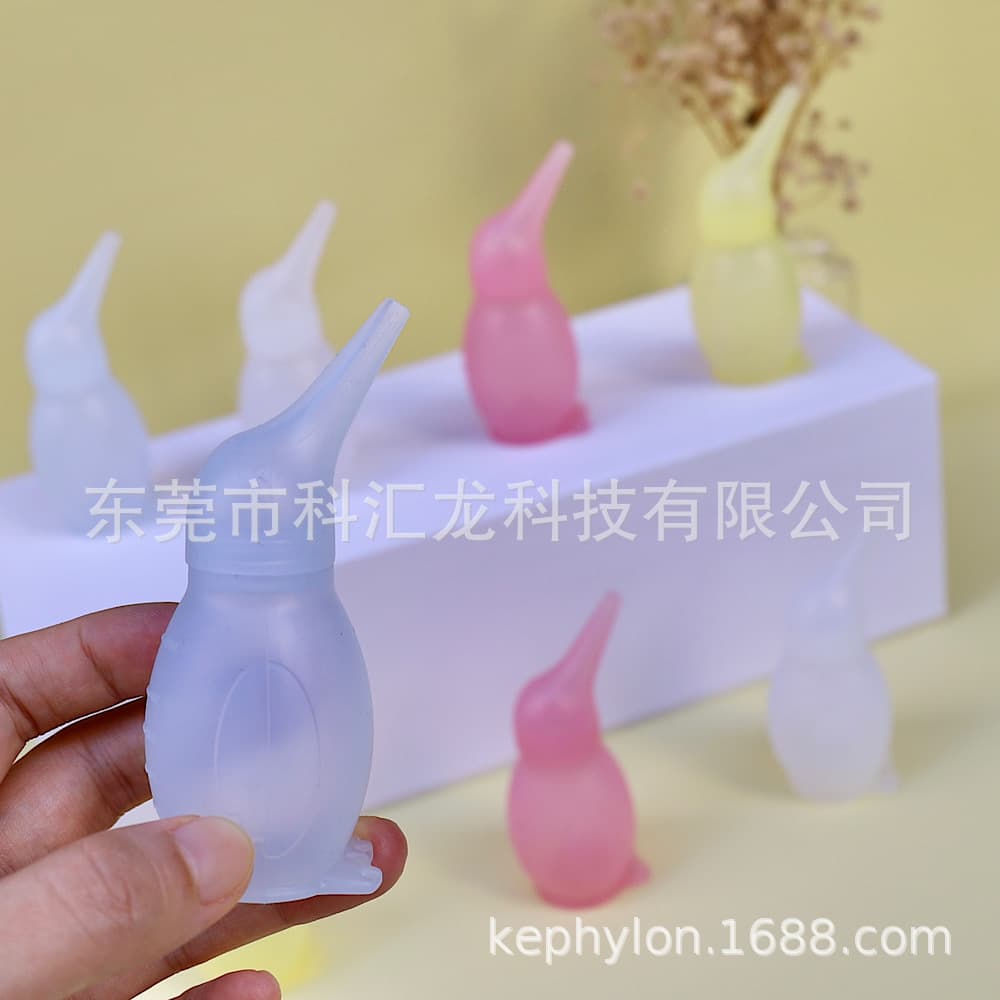 Cross-Border Home Use Children's Silicone Nasal Aspirator Penguin, Infant Booger and Mucus Cleaner, Newborn Baby Nose Booger Removal