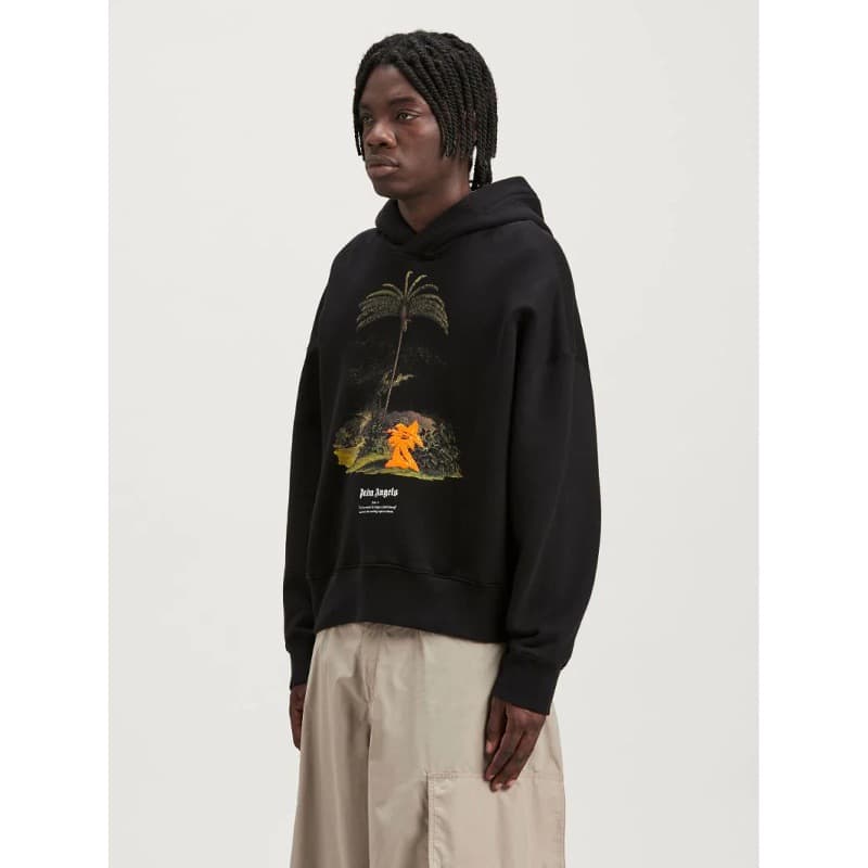 Palm Angels Tropical Palm Tree Print Hoodie Streetwear European and American Loose Fit Hoodie Autumn