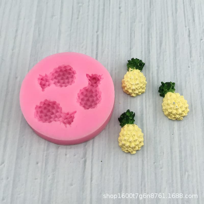 New Promotion Triple Mini Pineapple Fondant Silicone Mold Chocolate Mold Fruit Cake Decoration Baking Mold