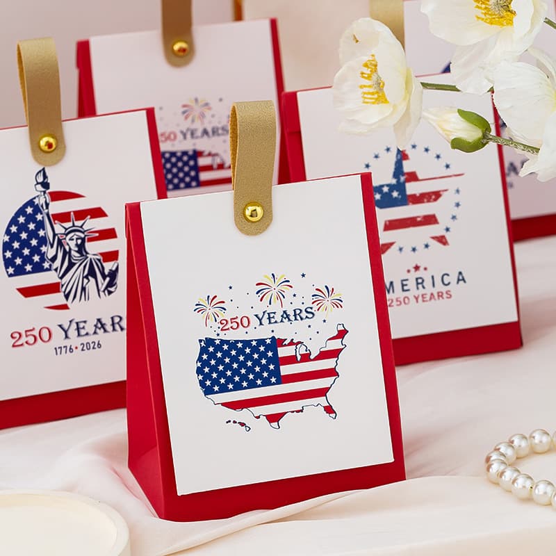 Cross-border New Independence Day Paper Bag Gift Carton Jewelry Box Holiday Party Gift Box Military Day Candy Box