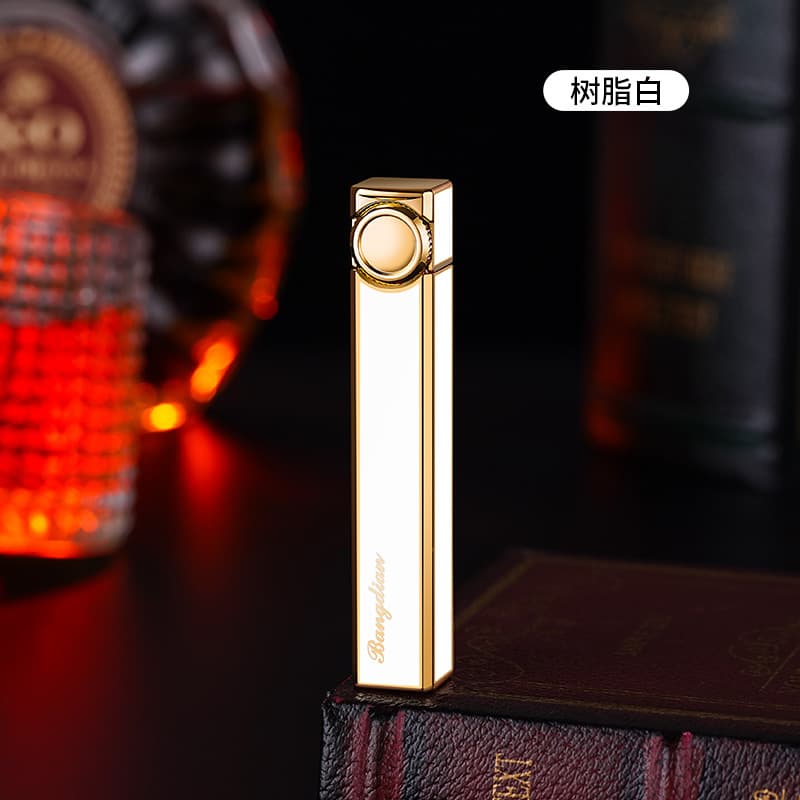 Resin Craft Slant Flame Lighter Metal Body Premium Gift Refillable Open Flame Lighter TikTok Kuaishou Wholesale Source