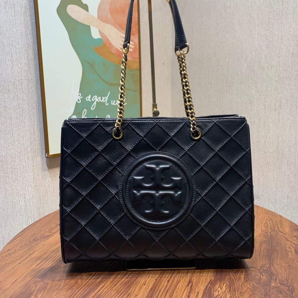 TB women's bag Fleming large capacity chain bag sheepskin rhombus shopping bag armpit mommy bag shoulder computer bag