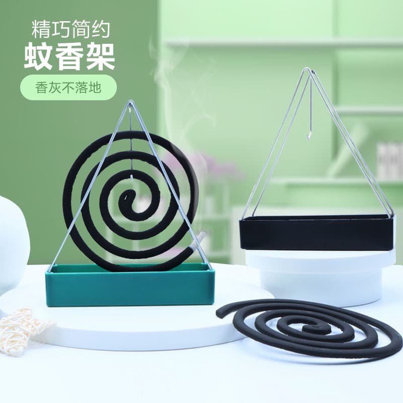 Stable Triangular Mosquito Coil Holder Household Creative Fireproof Heat-Resistant Mosquito Coil Tray Burner Stand Ash Catcher Hanging Sandalwood Holder