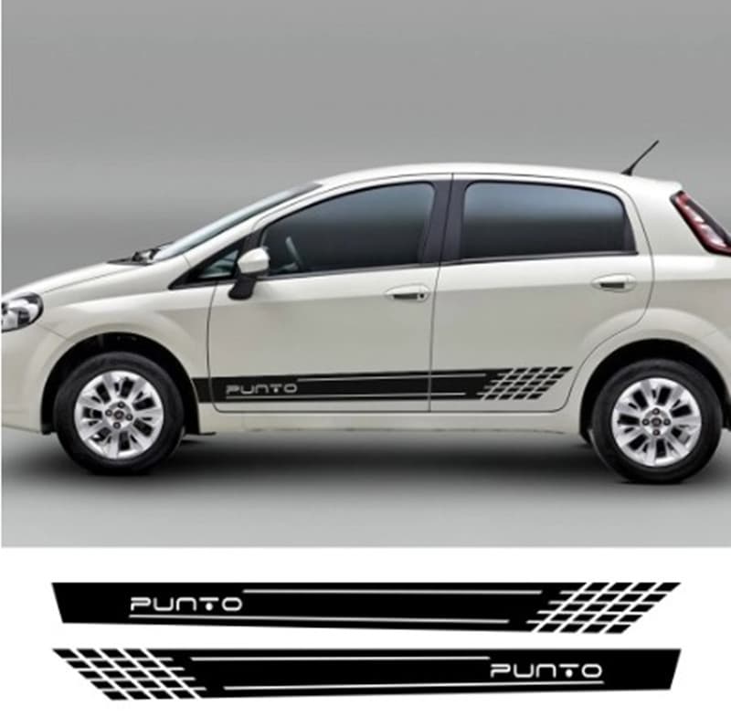 Suitable for Fiat FIAT Punto side skirt decorative stickers car latte art modified car stickers A929