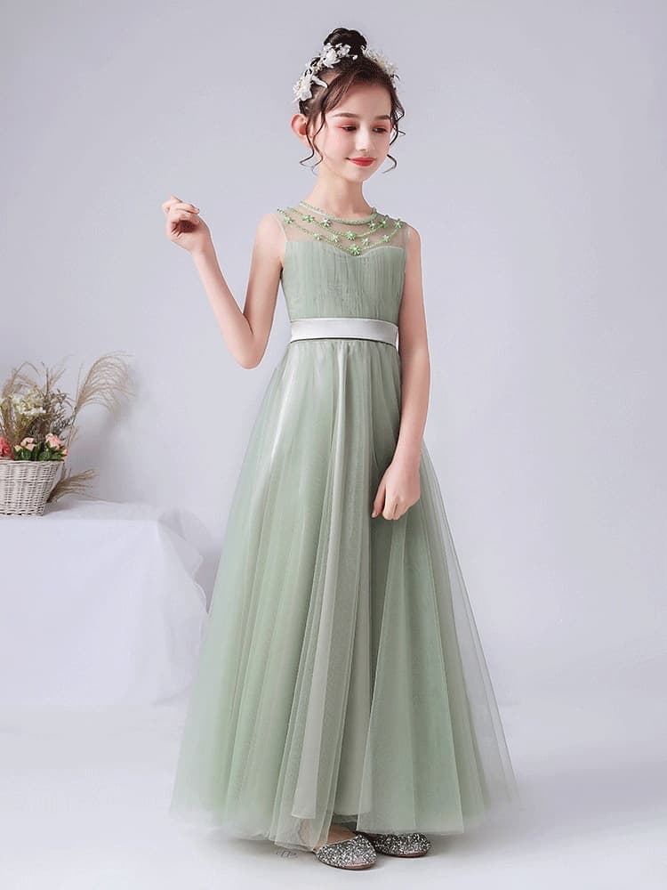 Girls' Formal Dress Elegant Princess Gown Violin Performance Dress Children's Host Piano Recital Evening Gown