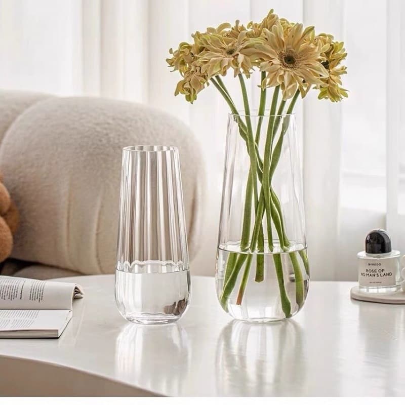 Water Drop Vase Luxury Premium Clear Glass Vase for Fresh Flowers, Dried Flowers, and Roses, Living Room Decorative Ornament