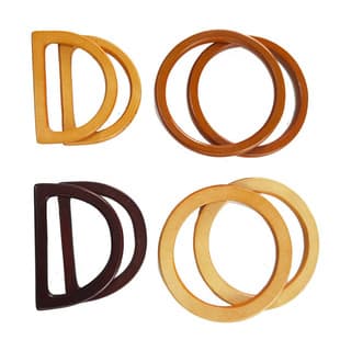 Bag Handle High-End Wooden Handle Wrist Bag Hardware Accessories Round D-Shape Bamboo Wood Handle Fast Shipping