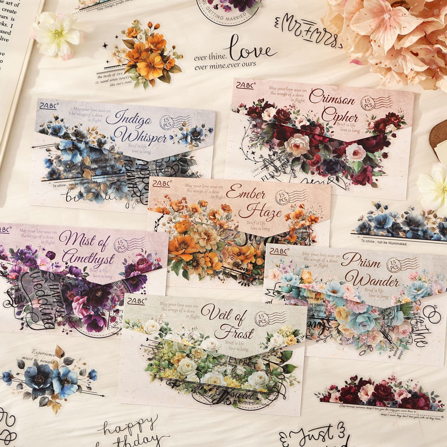 Tiyingsiyun pet waterproof stickers plant flower stickers handbook stickers cross-border creative stickers handbook material