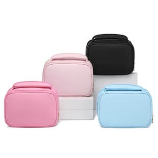 Large Capacity Cosmetic Storage Bag Portable Cosmetic Bag Handheld Makeup Bag PU Leather Travel Storage Bag Cross-border