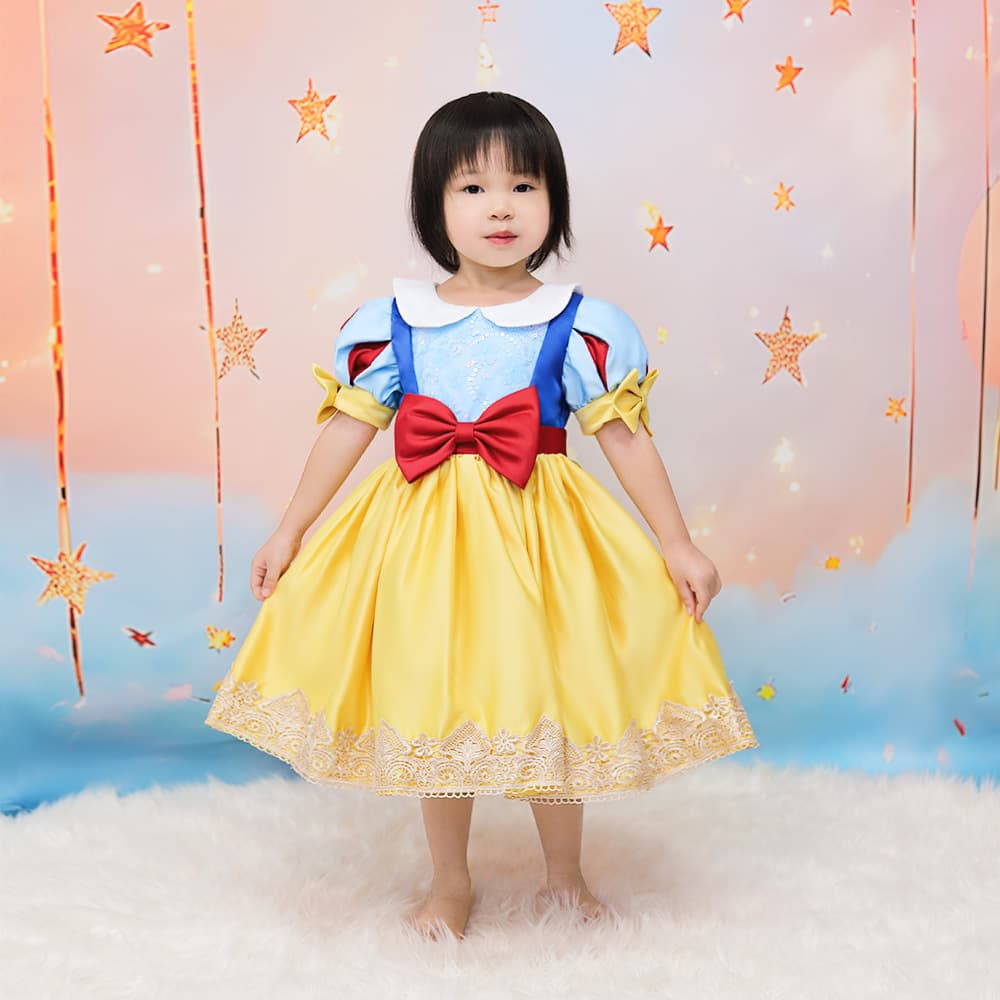 Girls 2026 Xia Xin ins style short-sleeved Snow White dress Children's Day performance dress tutu skirt