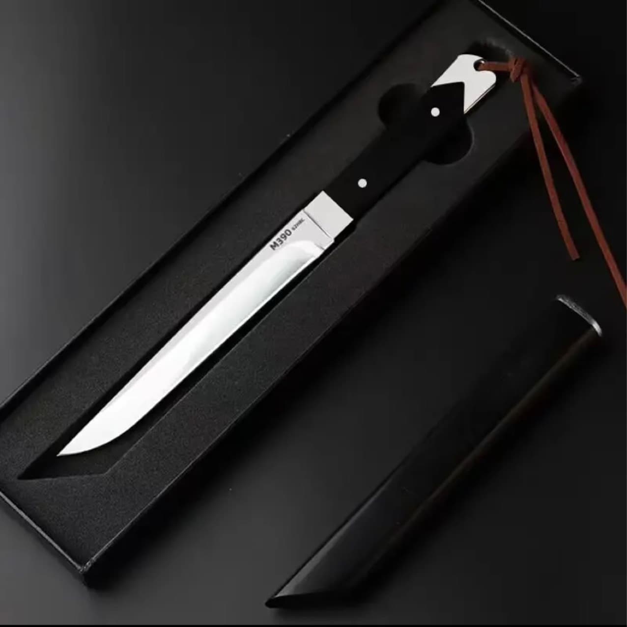 【Solid Wood】Outdoor M390 Gen 3 Combat Knife, Outdoor Knife, Tea Knife, Fruit Knife, Integrated Knife, Camping Knife, Sheath Peeler