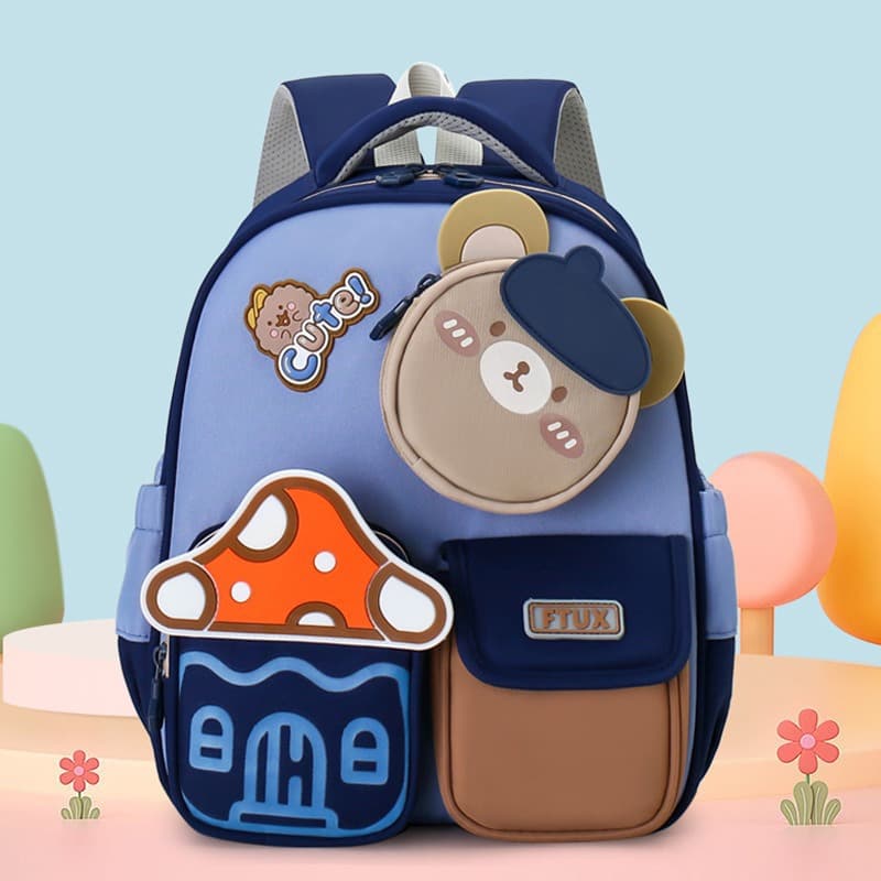 New Cartoon Baby Backpack Lightweight Ergonomic Cute Double-Shoulder Bag for Kindergarten Ages 3-5 Kids