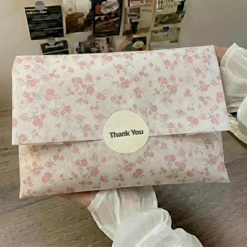 Small floral pear paper gift wrapping paper for clothing packaging, handmade card wrapping, gift paper for gift boxes and favors