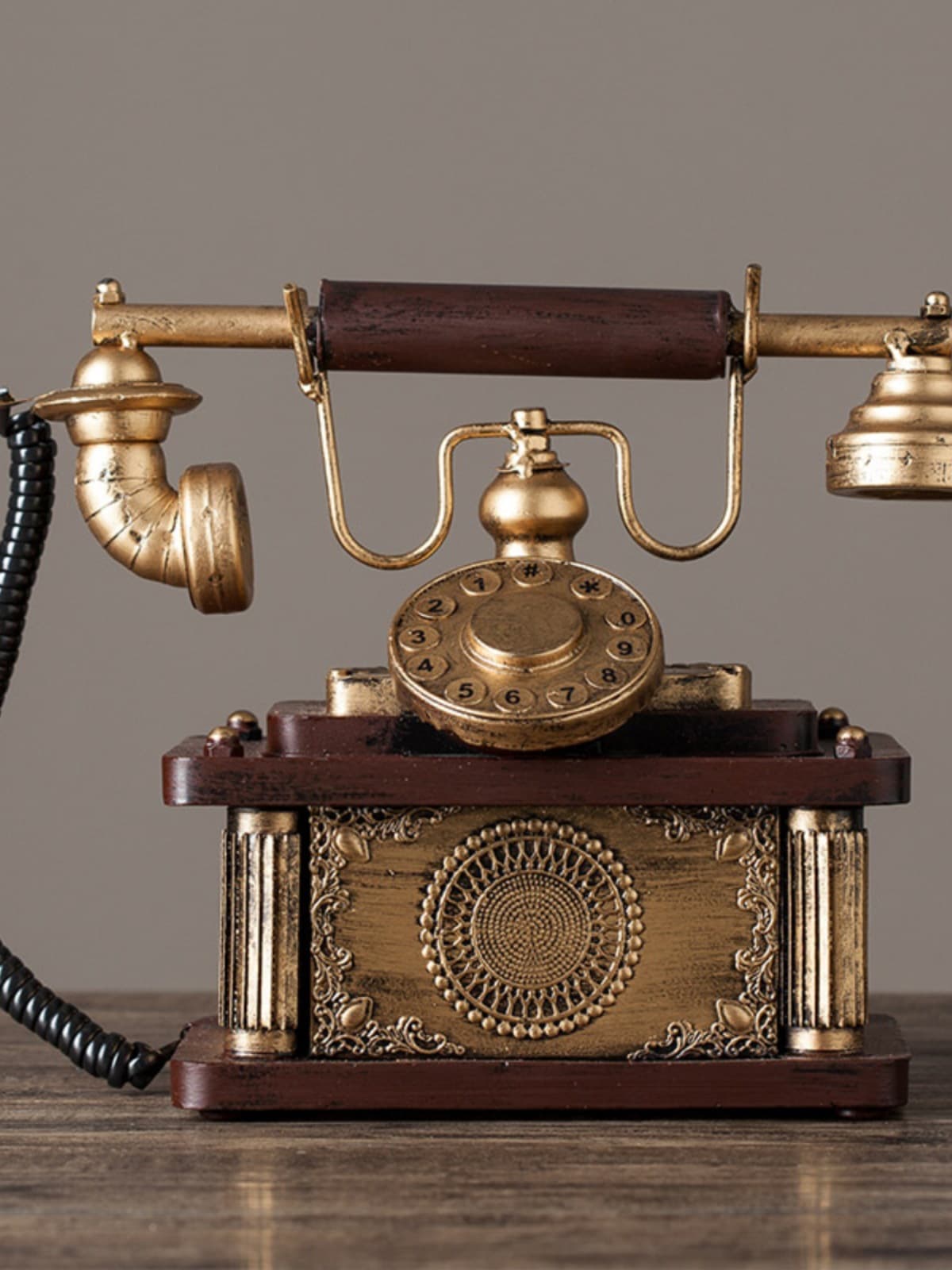 Vintage Retro Telephone Model Miniature Ornament 80s Nostalgic Home Decor Photography Prop