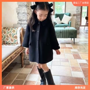 Children Spring Autumn High Grade Girls Double Face Cashmere Wool Coat Toddler Autumn Wool Korean Style Jacket Fashion