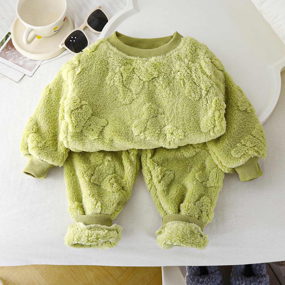 Children's Pajama Set Winter New Arrival Baby Fleece Thickened Boys' Loungewear Girls' Warm Clothes Kids' Apparel
