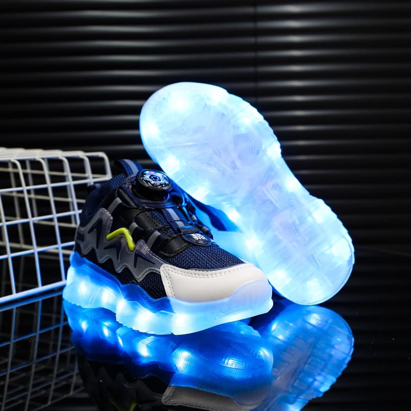 USB Rechargeable LED Light-Up Shoes with Running Lights, Glow-in-the-Dark Kids Sneakers for Boys and Girls, Youth and Big Kid Athletic Shoes