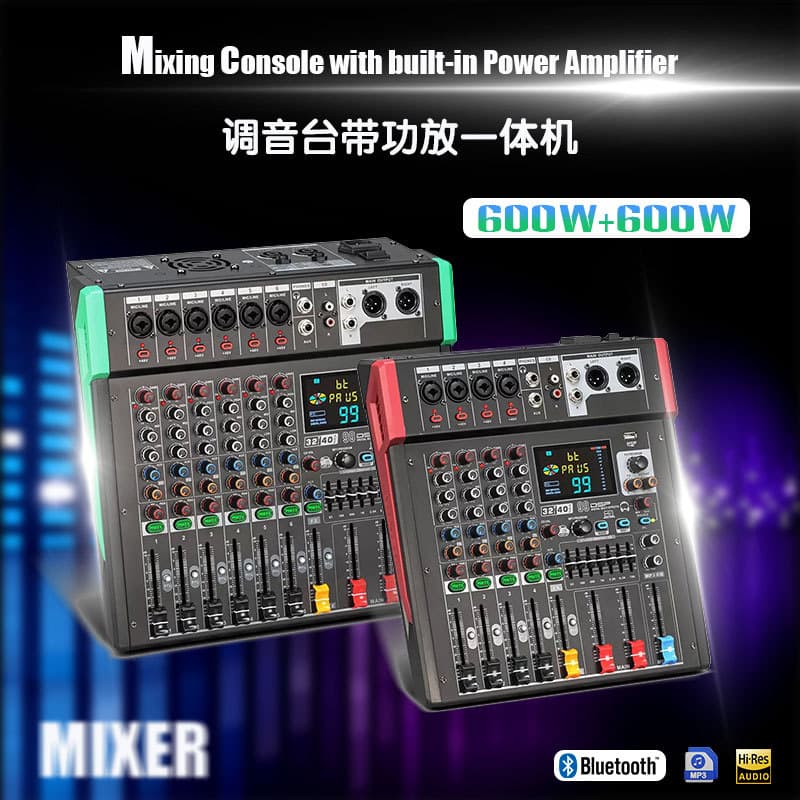 Cross-border with Amplifier Professional Mixer 99 Dual Effects Reverb EQ Performance Mixer USB Bluetooth Stage