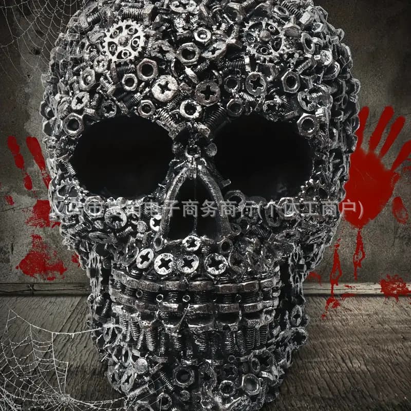 Resin Skull Screw Head Craft Ornament Unique Decoration for Export Halloween Horror Decor