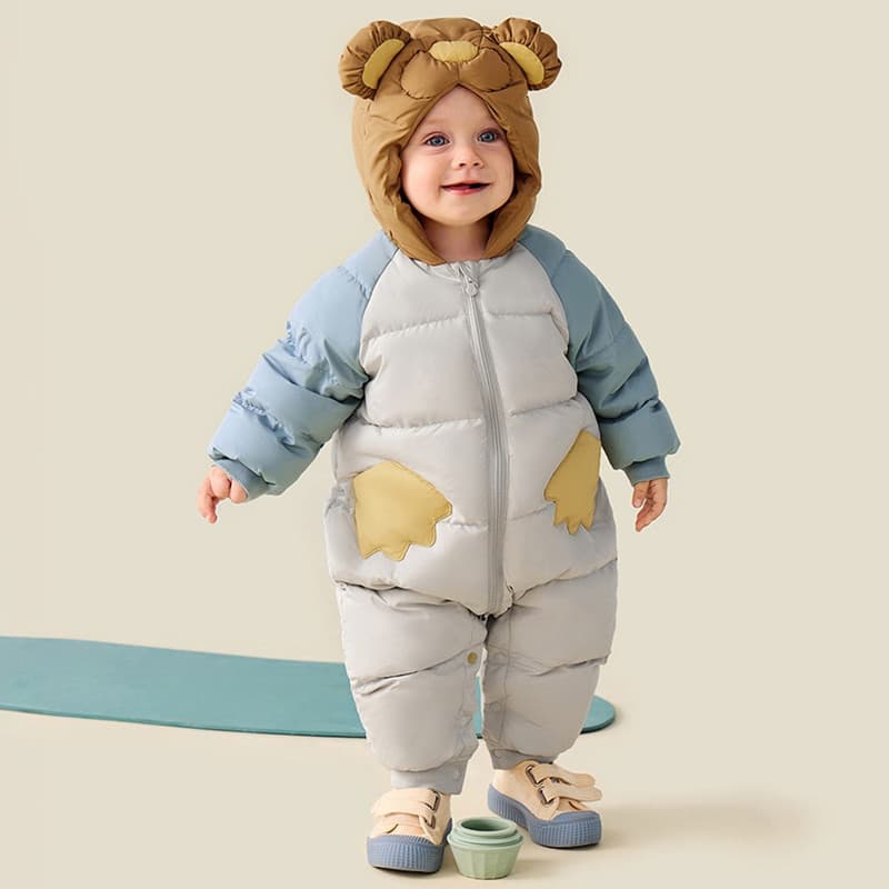 2025 New Baby Down Jumpsuit for Boys and Girls, Warm Outerwear Thickened Romper