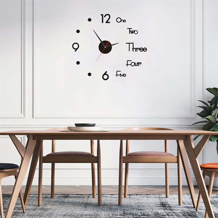 Nordic Silent DIY Wall Clock Creative Living Room Bedroom Decorative Clock Acrylic Number Clock Wall Sticker Clock