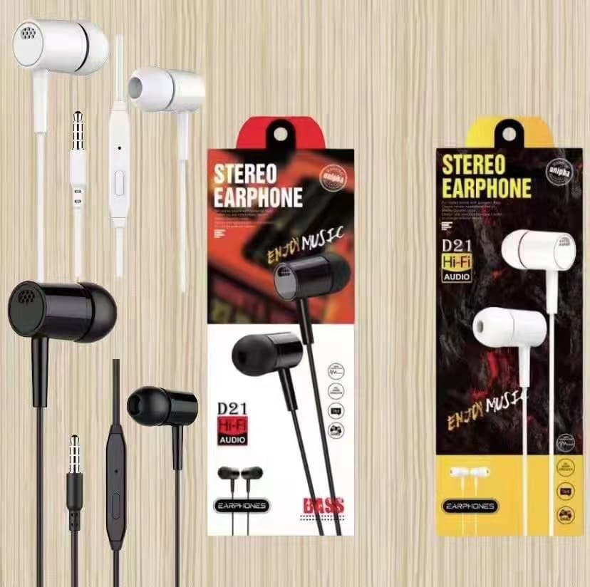 D21 PC Gaming Earphone In-Ear Wired Earbuds with Microphone for Mobile and Computer