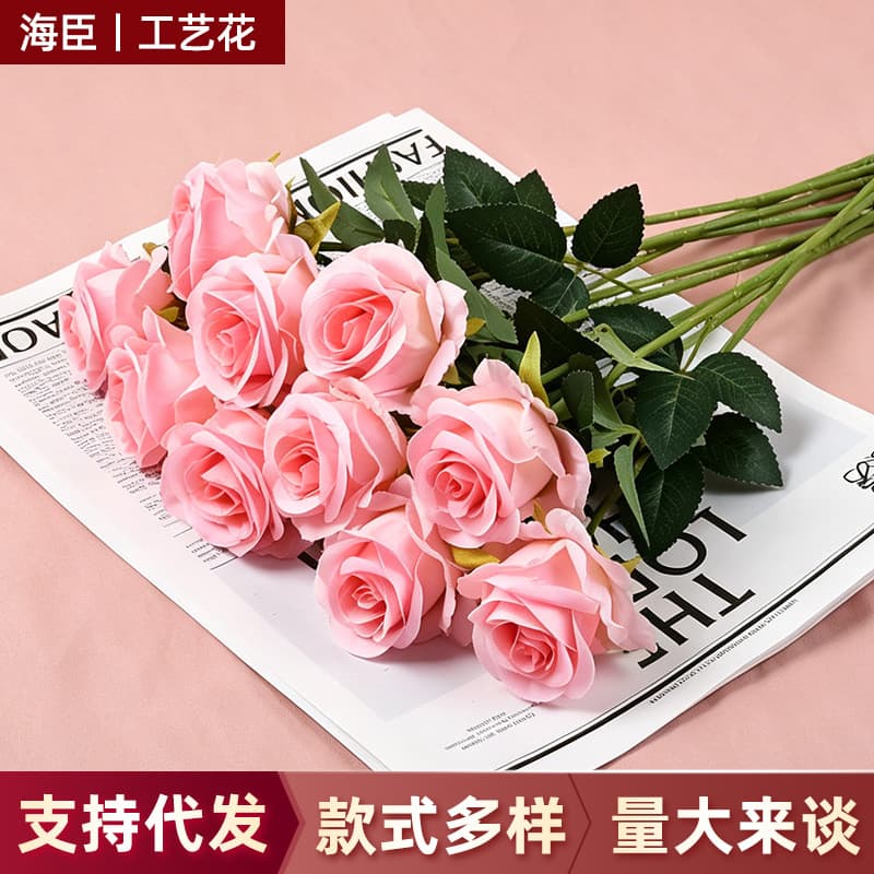 Artificial Rose, Multicolor Velvet Rose Single Stem, Valentine's Day, Qixi Festival, Home Wedding Decoration Fake Flower