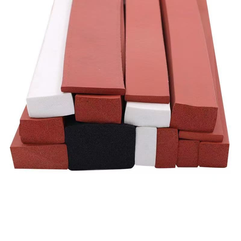 Silicone flat foam sealing strip, high temperature resistant rubber square strip, flat strip, silicone sponge strip for mechanical equipment baking oven
