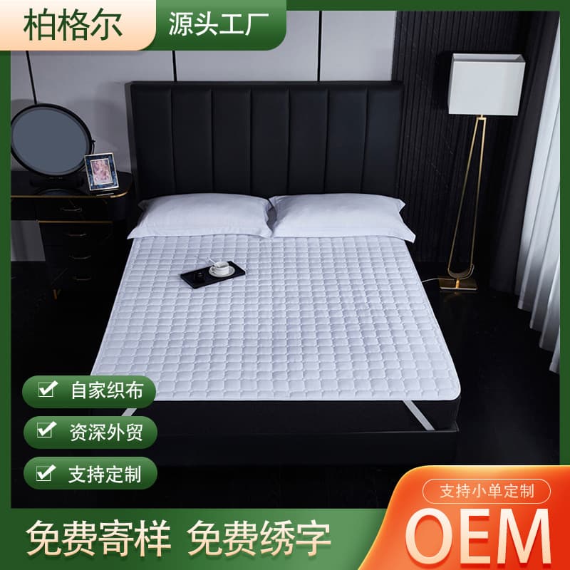 Hotel Mattress Protector Polyester 200gsm Cotton Filled Cleaning Pad, Tatami Non-Slip Mattress Topper