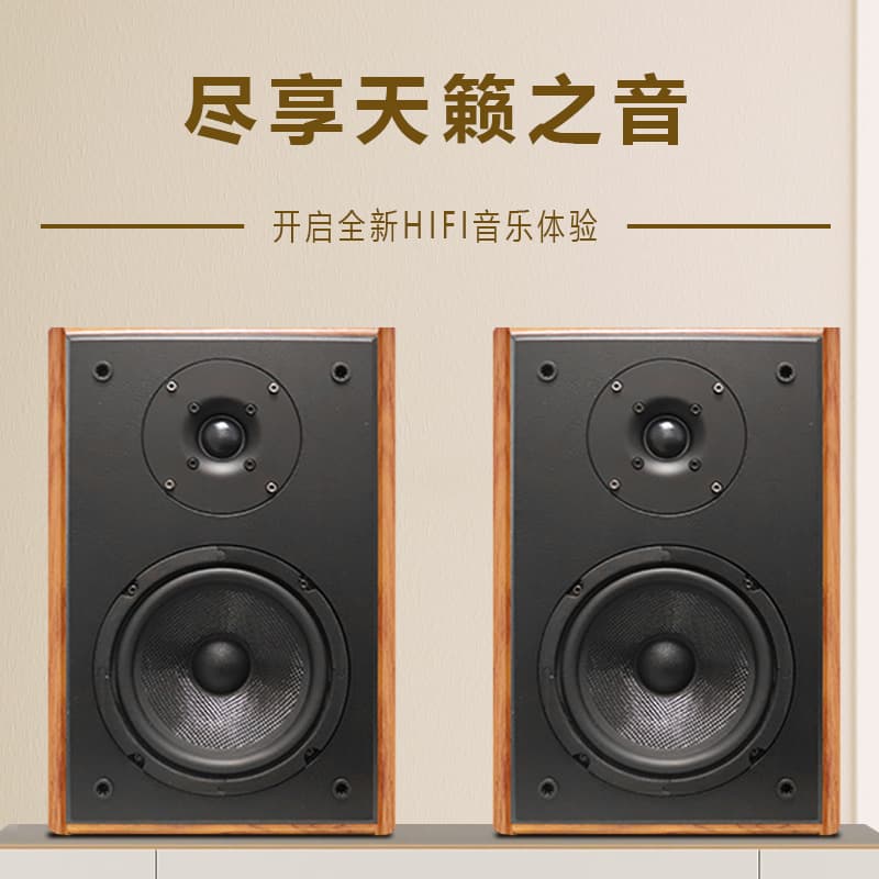 High-Fidelity 6.5-inch Passive Bookshelf Speaker, 2-Way Crossover Hi-Fi Stereo System for Home Use